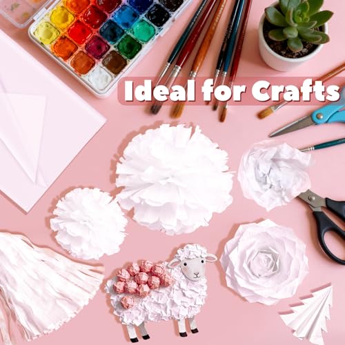 Image of 500 Sheets 15 x 20 Inch Acid Free Tissue Paper for Storage Wrapping Gifts | White Tissue Paper Unbuffered No Acid Paper Tissue Paper Bulk for Festival Packaging Gifts
