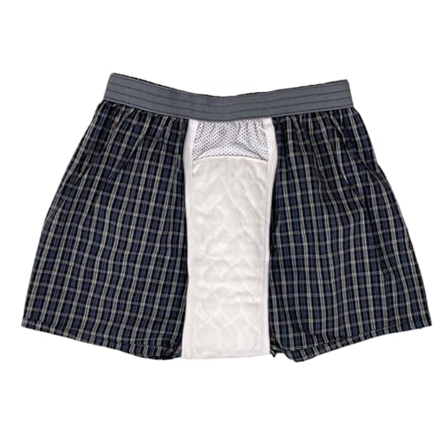 GJXWD Calzoncillos para Incontinencia Hombre, Boxer de Algodón Lavable Y Reutilizable, Boxers Protectores para Goteos Y Pérdidas, Calzoncillos Absorbentes de IncontinenciaBlue,L