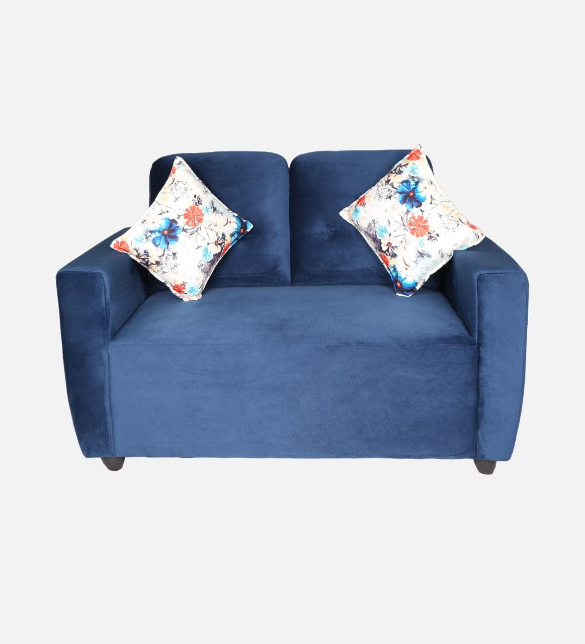 DECORDESK WASTON 2 Seater Sofa Set for Home | Love Seats for Outdoor & Indoor Hall Office Home l 12 Months Warranty |(Valvet Fabric)(Colour - Blue)