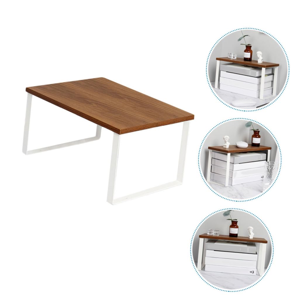 Multifunktionaler Aufbewahrungshalter Küchenregal aus Eisen und Holz | Stehendes Gewürzregal für Desktop und Zuhause, Stapelbar mit Rutschfesten Füßen, 1 Stück