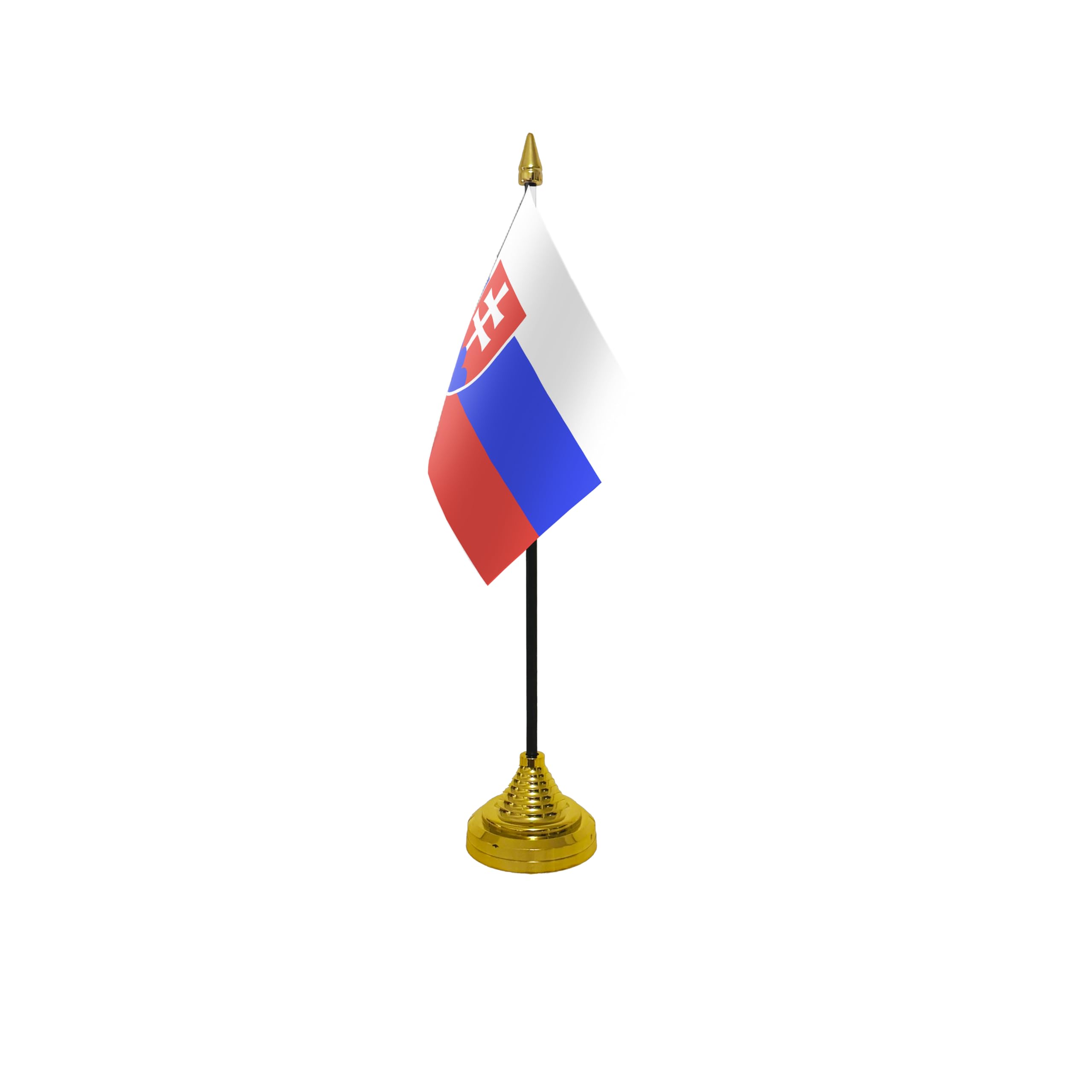 Flagtex Slovakia Small Table Flag With Gold Base
