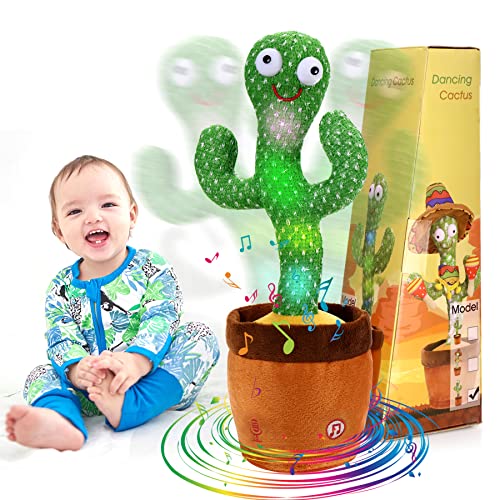 Image of MIAODAM Dancing Cactus Talking Cactus Baby Toys 6 to 12 Months, Singing Cactus Toys for 1 Year Old boy Toddler Tummy Time Toys Mimicking Toy Baby Cactus 120 Songs