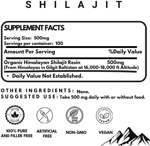 Miniatura 7 de Resina Shilajit pura del Himalaya 100 porciones  Suplemento mineral de alta potencia para hombres y mujeres