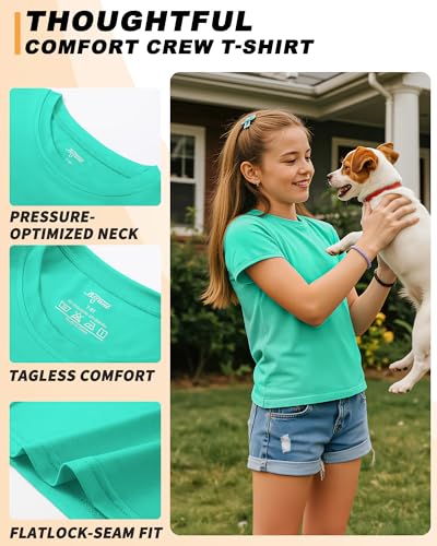 Image of Boys Shirts Athletic Dry Fit Neon T Shirts Short Sleeve Kids Youth Moisture Wicking Quick Dry Sports Training Performance Tee