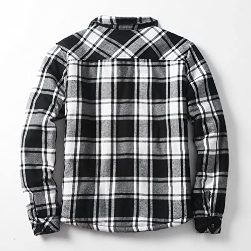 Mens Sherpa Lined Flannel Shirt Jacket Fall Winter Plaid Shirt Sherpa Lining Long Sleeve Sherpa Lined Shirt Jacket3