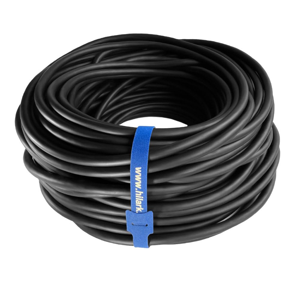Hilark Cavo in gomma nera H07RN-F 4x2,5mm² 4g2,5mm Cavo per tubi di gomma Uso esterno (25 metri, Nero)