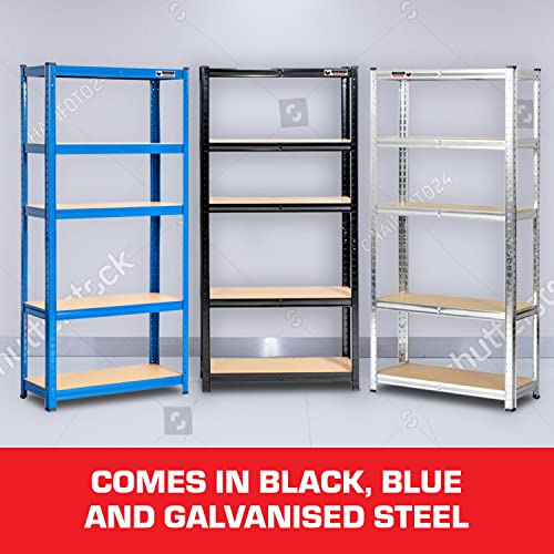 Rhino Racking - 5 Tier Heavy-Duty Garage Shelving Unit - Black Storage Shelves - 150x75x30cm - 200kg Load Weight Per Shelf - 1000kg Per Unit - Shed Shelving 7 Rhino Racking - 5 Tier Heavy-Duty Garage Shelving Unit - Black Storage Shelves - 150x75x30cm - 200kg Load Weight Per Shelf - 1000kg Per Unit - Shed Shelving - Image 7
