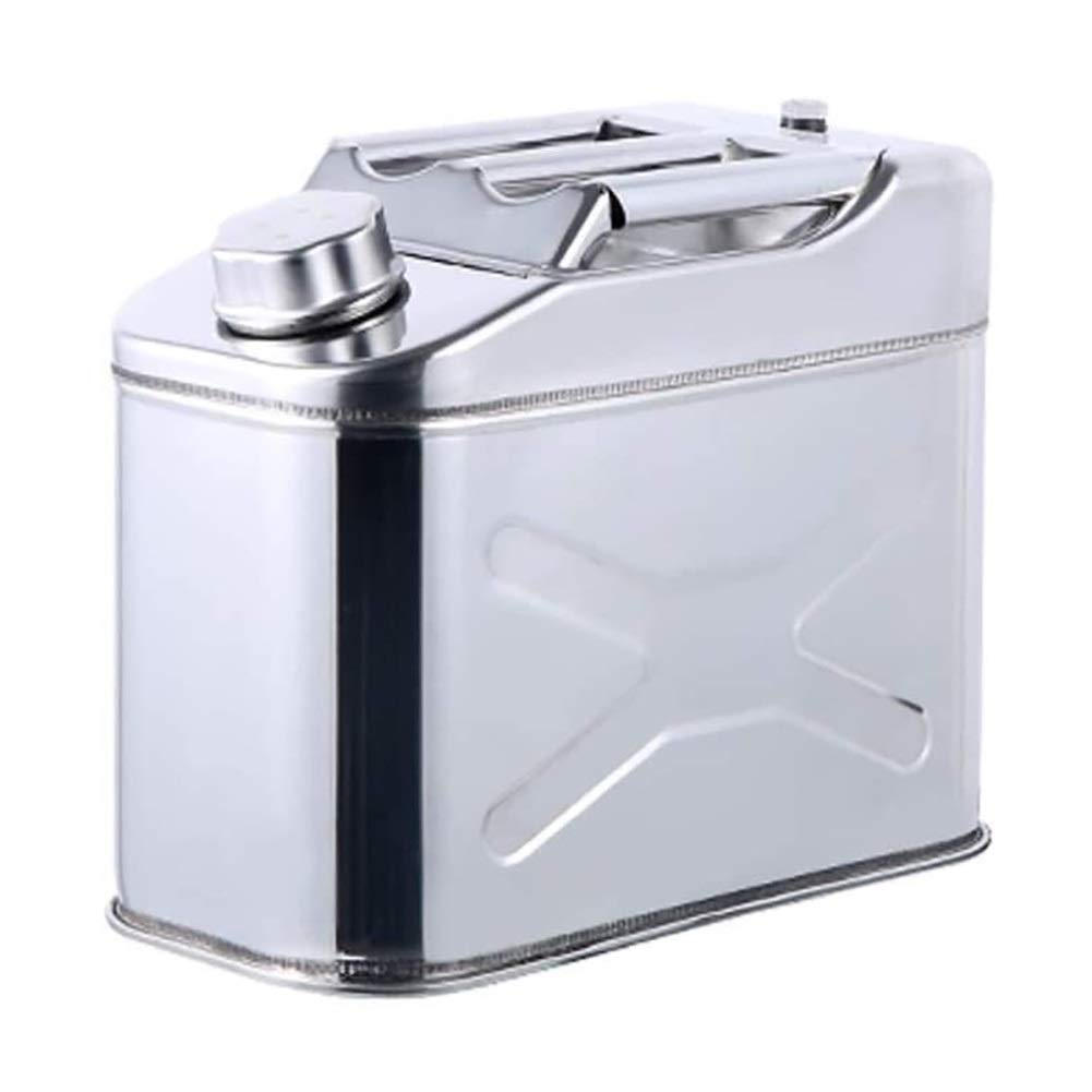 Tanica per Benzina, Diesel, Carburante, in Metallo, 5-20 Litri, Ispessita, in Acciaio Inox 304, con Tubo Flessibile, Serbatoio di riserva per motociclette e Automobili (Dimensioni: 10 l)