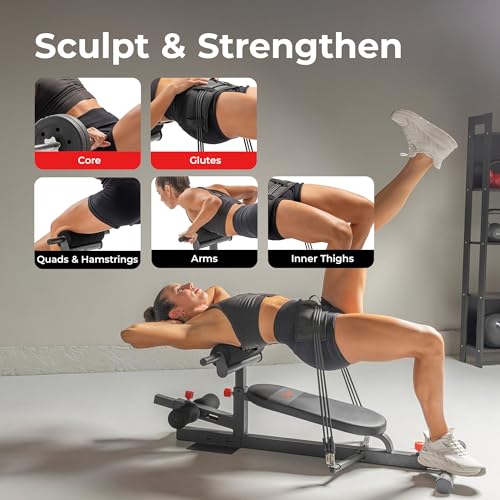 Image of Sunny Health & Fitness Multifuntion Hip Thrust Machine & Glute Trainer