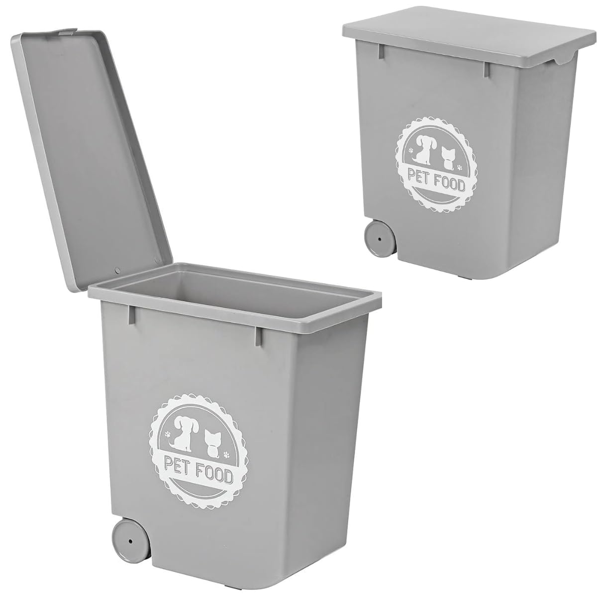 Pet Food Storage Container – 20L/10Kg Dog Food Storage Container with Wheels & Airtight Flip Top Lid – Dog Food Bin for Dry Dog & Cat Food, Birdseed, Rabbit Food - Keeps Food Fresh & Pest-Free