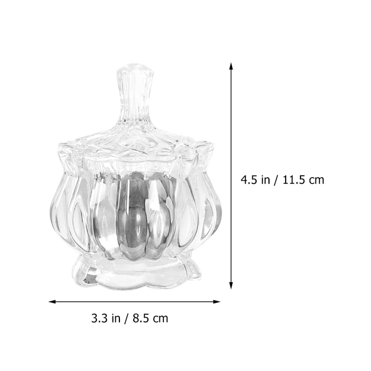 VICASKY Lot de 2 Bonbonnières en Verre Transparent Couvercle, Récipients Alimentaires pour Rangement de Bonbons et Snacks, Pots Décoratifs Cuisine et Mariage, Bocal de Conservation