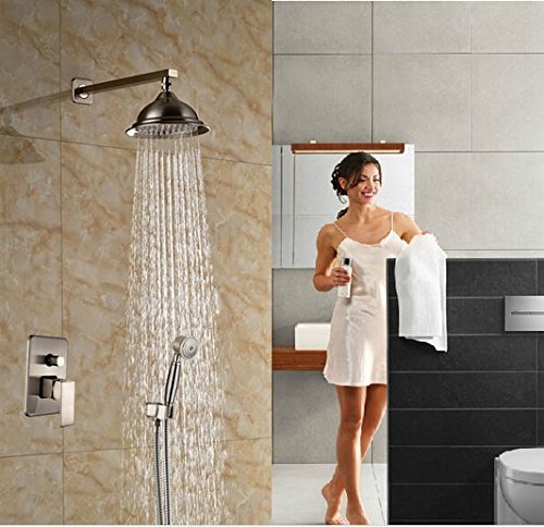 Ensemble de douche en laiton de qualité supérieure finition nickel brossé Gowe