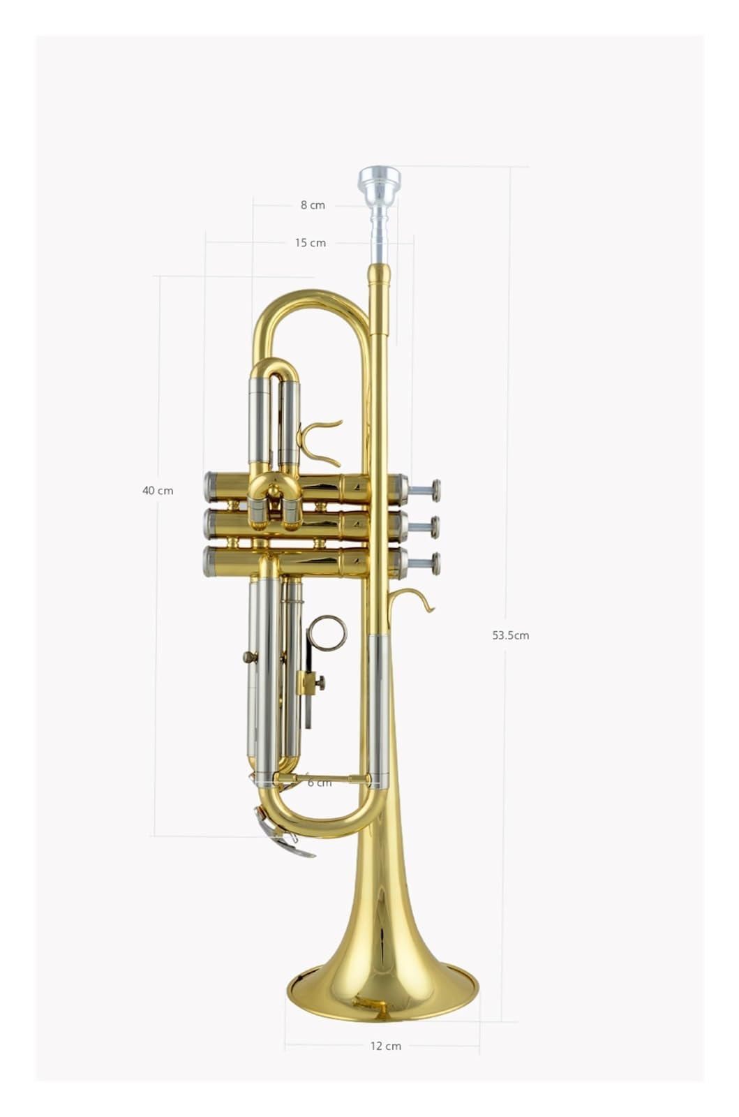 trąbka instrument Trąbka Standardowy korpus tuby z białą miedzią ze zmianą wysokości tonu. Trąbka w kolorze złotym lakierowana w dwóch kolorach