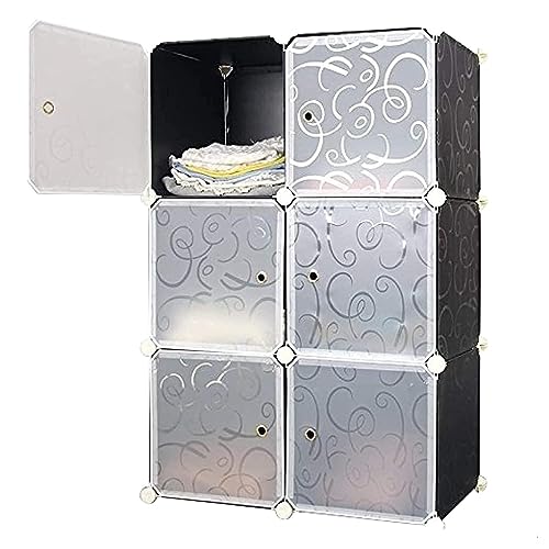 MEIZHITU Armario para Dormitorio, Combinación Armario Gabinete Plástico Simple Combinación Resina para Dormitorio Armario Ropero Portátil(76 * 47 * 110cm)