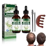 Rosmarinöl Haare, Naturreines Rosmarin Öl Stimuliert das Haar Dickeres Volleres, Stärkendes für Gesundes Haarwachstum, Massage und Diffusoren 2.0 FI OZ/60ML (2 Flaschen rosmarinöl haare)