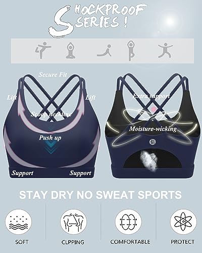 Image of RUNNING GIRL Sports Bras for Women,Padded Sports Bra Tank Top Sexy Crisscross Back High Impact Longline Workout Yoga Bra