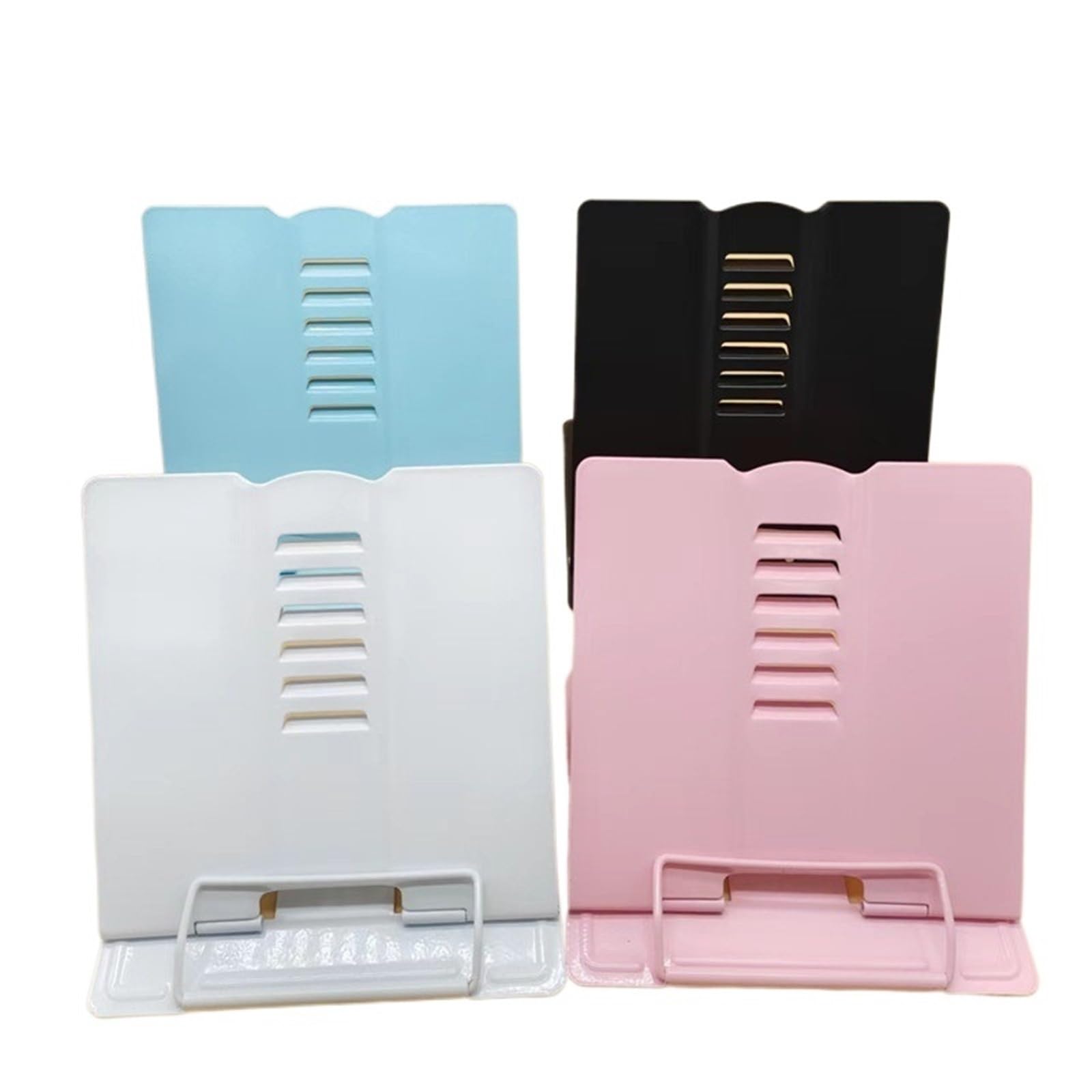 Adjustable Portable Reading Book Holder Support Document Shelf Bookstand Tablet Music Score Recipe Stand para lectura(Pink)