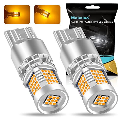 UPXSXT 2 Piezas 7440 T20 WY21W Bombilla LED Ámbar, Canbus sin hiper flast 12 24V 3400LM 2016 89SMD Chips para Luces de Señal de Giro Delanteras o Traseras del Coche
