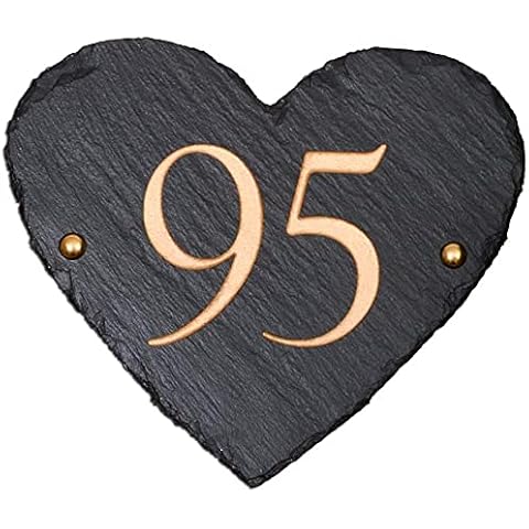 Personalised Rustic Heart Shaped House Number Cover