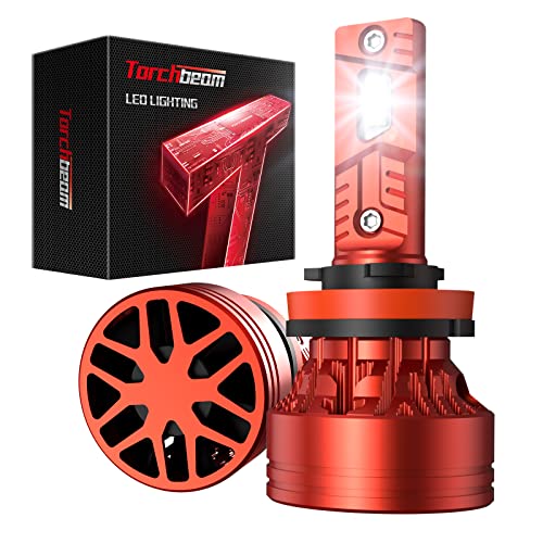 Torchbeam H11/H9/H8 LED Bulbs 130W 33000LM, 900% Ultra Brightness,60000Hrs Lifespan,6500K Cool White H11 LED Bulb, Plug and Play Halogen Replacement Kit, Pack of 2 Torchbeam H11/H9/H8 LED Bulbs 130W 33000LM, 900% Ultra Brightness,60000Hrs Lifespan,6500K Cool White H11 LED Bulb, Plug and Play Halogen Replacement Kit, Pack of 2