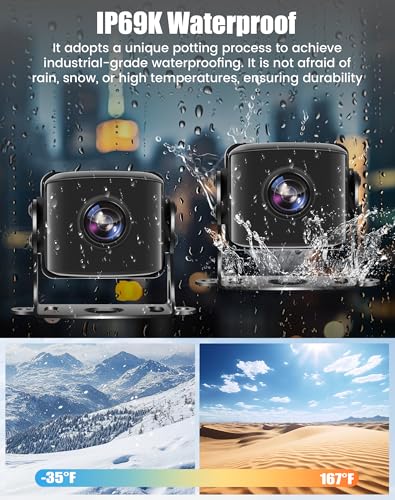 Image of 5 Channel Backup Camera System for Truck & RV - 10.36 inch IPS Touch Screen Monitor with 5 1080P HD Camera, Smart BSD Alert, DVR Recording, IP69 Waterproof Dash Cam for Semi Truck, Trailer, Van, 64GB Card