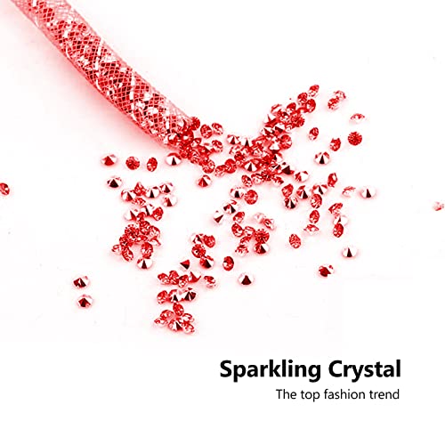 Cueclue 1 Pack Car Bling Rhinestone Key Chain, Crystal Car Key Chain For Women, Fashionable Keychain Ring Accessories (Red) #TOP4