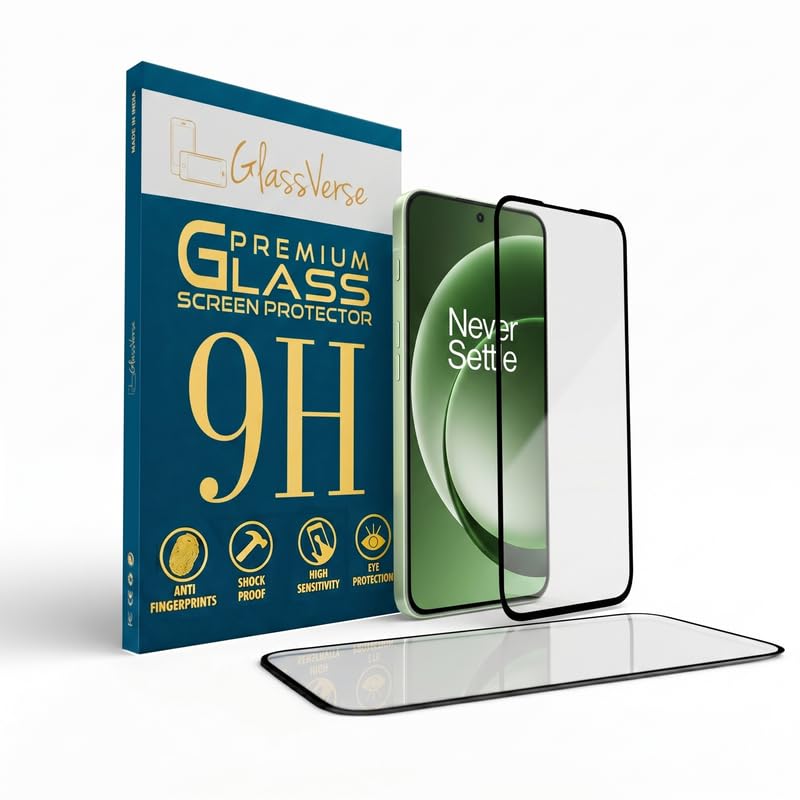 Image of GlassVerse PureView Tempered Glass for Oneplus 15R | Crystal Clear, 9H Hardness Screen Protector, Edge to Edge, Case Friendly, Hassle-less Installation Kit Included. (Pack of 2)