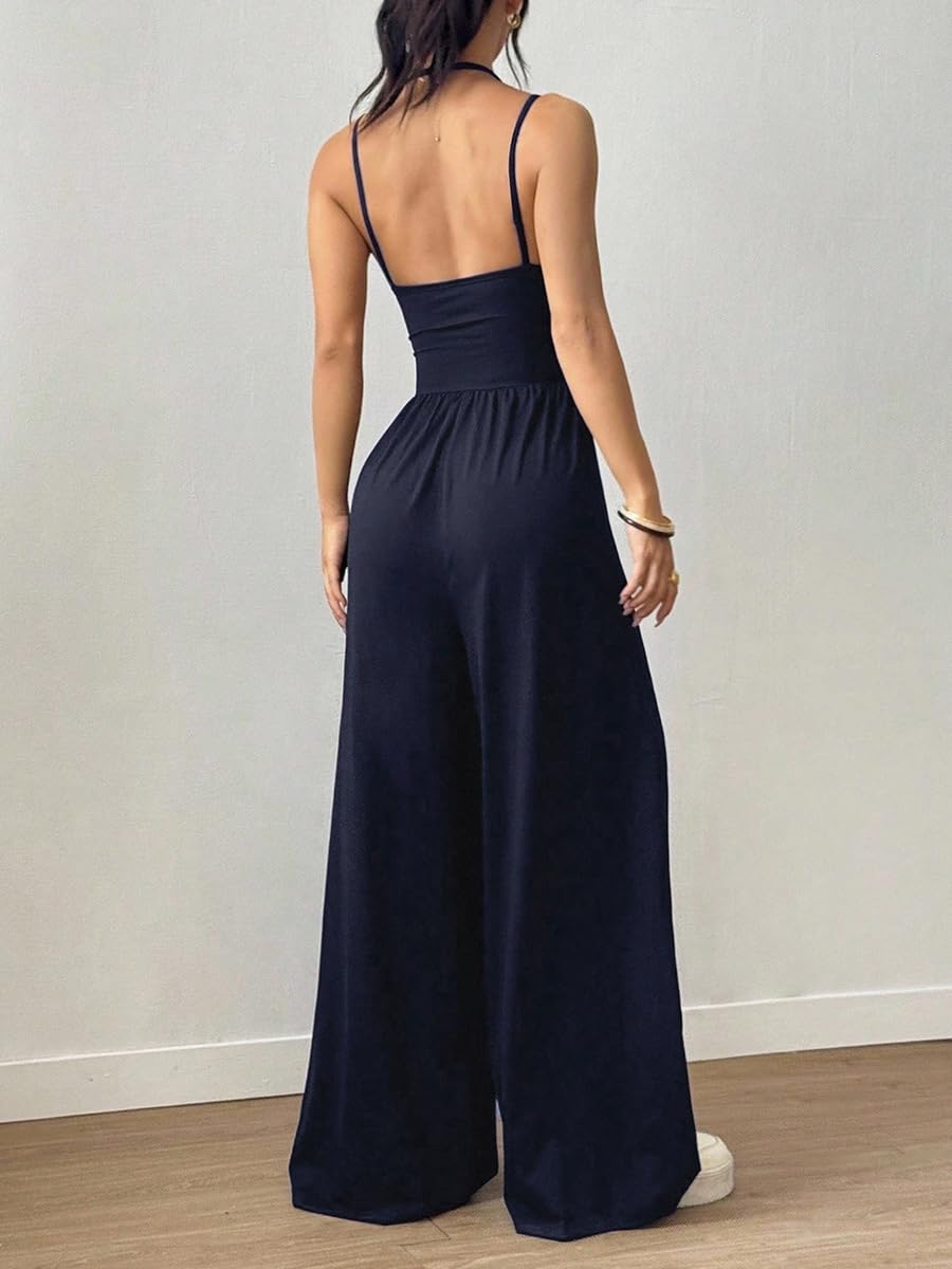Salopette Donna Estate Tuta Jumpsuit Donna Elegante Senza Manica Vestibilità Ampia Monopezzi Tutine Estiva Donna Senza maniche Tute Spalline sottili Larghe Tutine