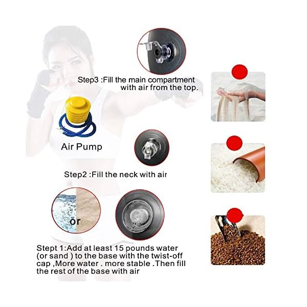 Inflatable Punching Bag 63inch Free Standing Boxing Target Bag Exercise Stress Relief Exercise and Kickboxing for Kids and Adults…