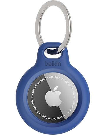 Belkin F8W973 AirTag Case with Key Ring (Secure Holder Protective Cover for Air Tag with Scratch Resistance Accessory) - Blue