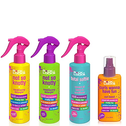 Rock the Locks | Not So Knotty Conditioning Detangler | Total Softie Coconut Oil Leave-In Conditioner | Curls Wanna Have Fun Curl Boost