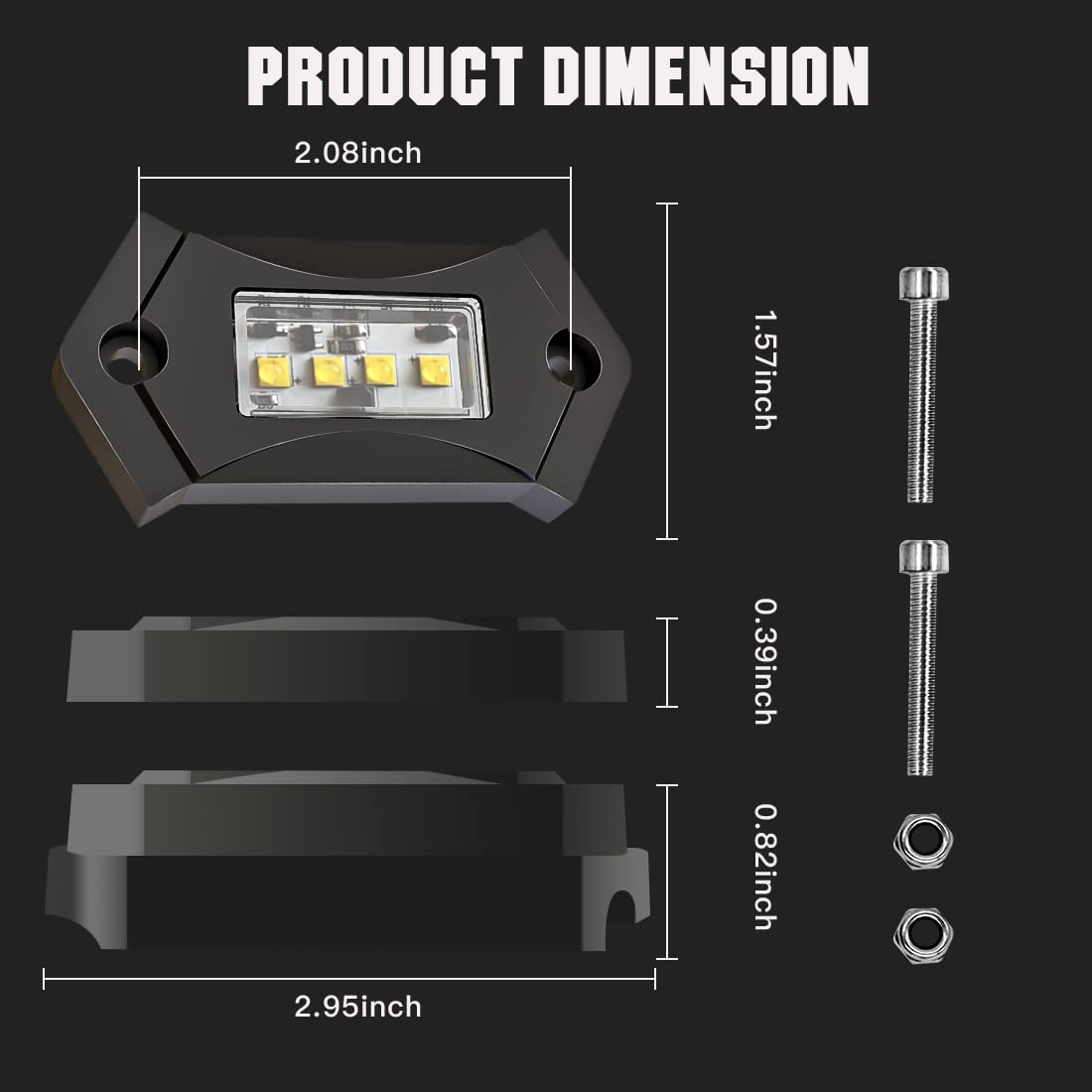 R3 White LED Rock Lights 20PCS for Trucks Je-ep Off Road RZR Boat Car ...