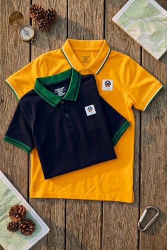 Image of Aventura Boys Polo T-Shirt Combo Pack of 2 - 100% Cotton Half Sleeve Collar T-Shirts for Boys (Age 5-12 Years)