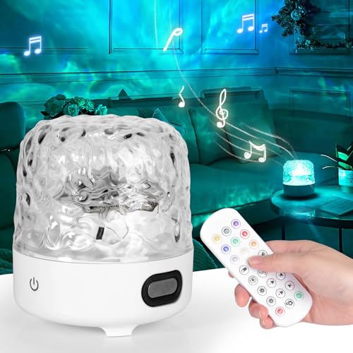 Ocean Wave Cordless Light Projector with 16 Color Effects, LED Ni...