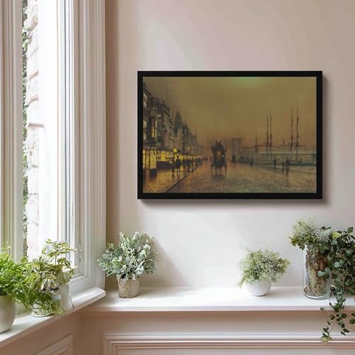 Toile Glasgow Docks par Grimshaw 30x45 cm pour déco bureau