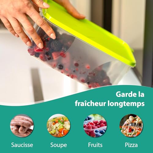 MiraHome Vorratsdosen Set 10x0,5L quadratisch grün – Perfekt zur Aufbewahrung & Organisation für Lebensmittel – Vorratsdosen mit Deckel Luftdicht – Gefrierdosen für Mealprep & Küche – Austrian Quality