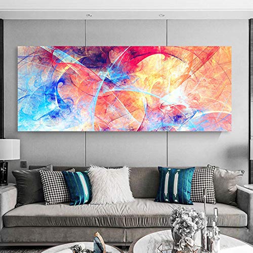 Impression sur toile moderne abstrait art colore 50x150 - 4