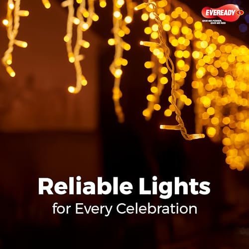 Image of Eveready UTSAV, 15 Meter LED Pixel Chain Lights, 72 LEDs, BIS Approved, Decoration Lighting for Diwali, Christmas, Weddings, Homes & More, Warm White, Pack of 1