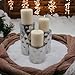 Hosley Silver Metallic Finish Pillar Holders, 3