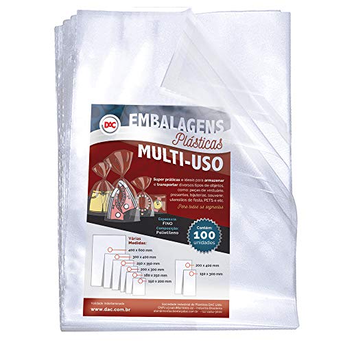 Envelopes Polietileno Finos Sf Para Embalagem 20X40 Pacote 100, DAC, Envelopes Polietileno Finos Sf