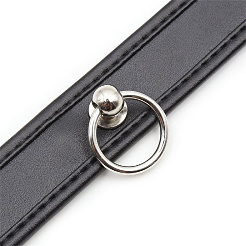Rapidly Leder Halsband Mit Ring Der O - Erwachsene Sex Spielzeug BDSM Punk Choker - Einstellbar (Schwarz)
