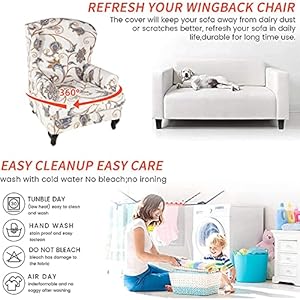 Krfoonnwingbackchaircoverslipcovers2piecestretchwingchaircoversspandexsofaarmchairnonslipfurnitureprotectorforlivingroomcolor01 Urban Country Home Decor Krfoonn wingback chair cover slipcovers 2 piece stretch wing chair covers spandex sofaarmchair non slip furniture protector for living room color01 urban country home decor