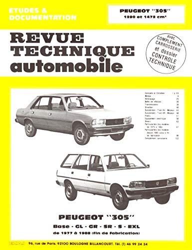 livre E.T.A.I - Revue Technique Automobile 381.7 - PEUGEOT 305 - 1982 à 1988