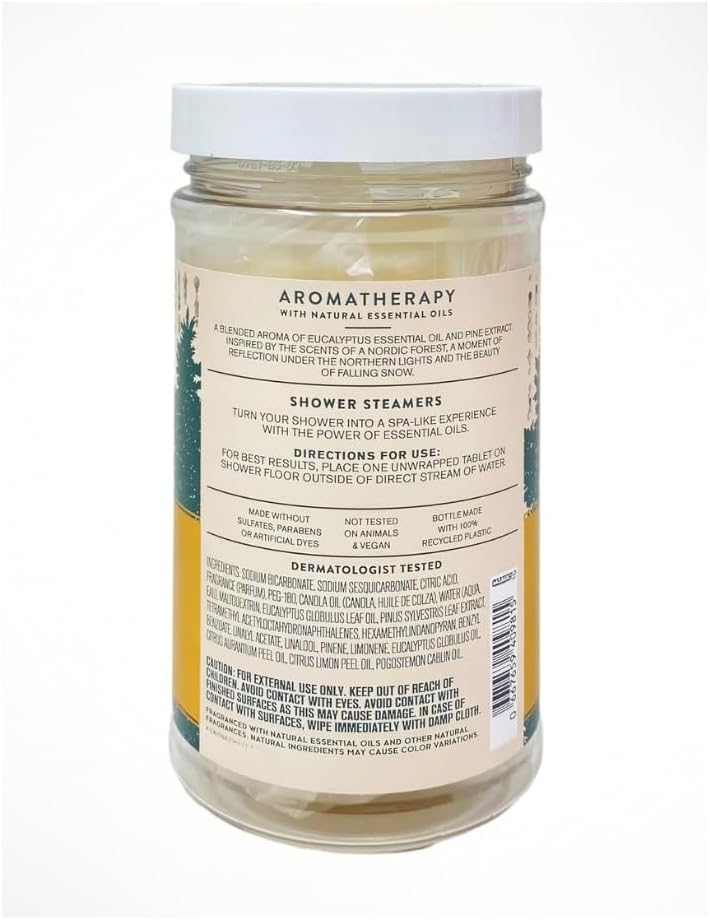 Eucalyptus Pine Aromatherapy Shower Steamers, 4.8 oz / 136 g (6 Tablets) Packaging Design Styles May Vary