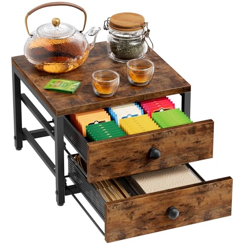 Plaviya Tea Bag Organizer and Storage with 2 Drawers for Countertop