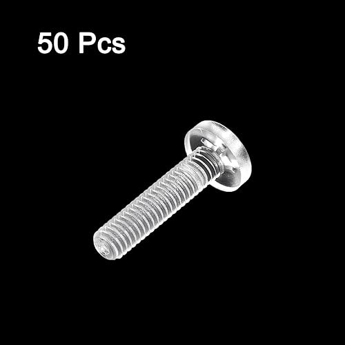 Miniatura 3 de uxcell M4x16mm plástico Phillips pernos 50pcs PC Pan cabeza máquina tornillos transparentes