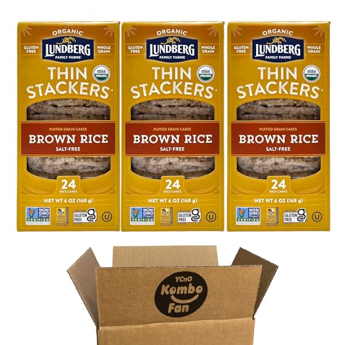Lundberg Thin Stackers, Organic Puffed Grain Brown Rice Cakes, Gluten