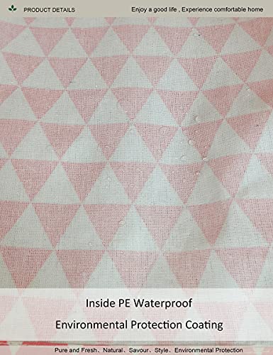 Image of Rectangular Fabric Storage Box, Decorative Basket and Finishing Basket with Handle are Used for The Storage of Clothes, Books and Sundries(Pink Triangle) 1