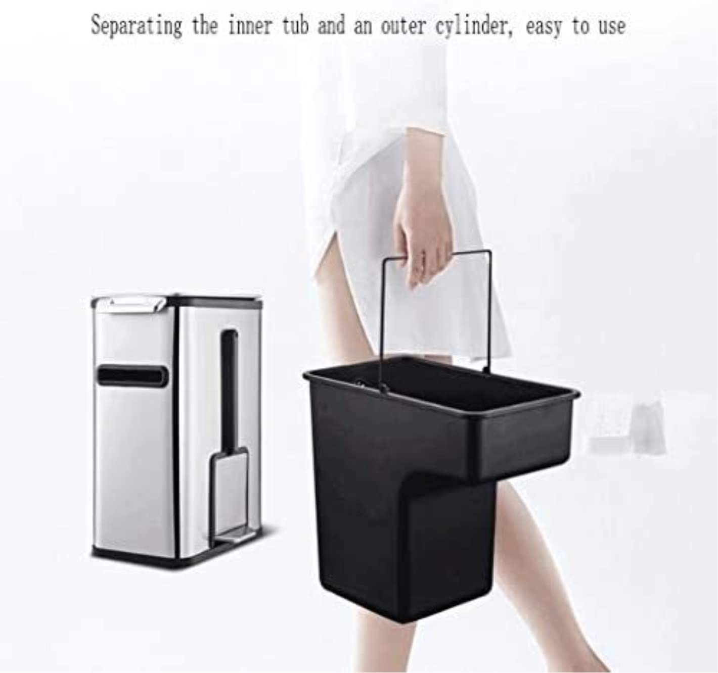 Papelera Cubo Basura Cubos Basura Cubo De Basura Con Sensor Inteligente Bote De Basura De Acero Inoxidable Cubo De Basura Automático Titular De Papel Escobilla De Baño Cubo de Basura Papeleras ( Blue