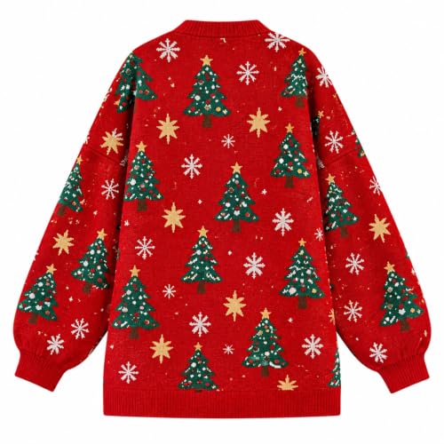 Christmas Cardigan Sweaters For Women Plus Size Fall Sweater With Pockets | Ugly Christmas Cardigan Sweaters Women Plus Size Button Down Holiday Sweater Knit V Neck Cute Open Front Cardigan With Pocket - image 5